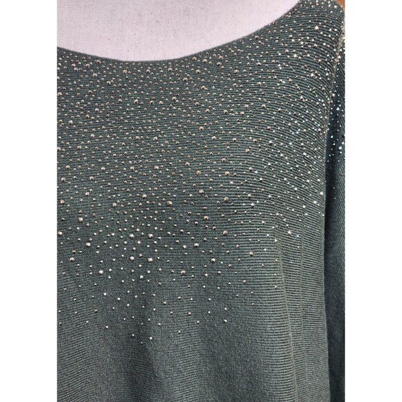 Max Studio Green Embellished Sweater Size 1X SPARKLES - Picture 2 of 9